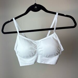 White Spandex Padded Sports Bra XS or girls Large/XL